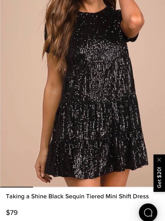 Lulus Dresses & Skirts - Lulus taking a shine Black Sequin Short Sleeve Swing Dress